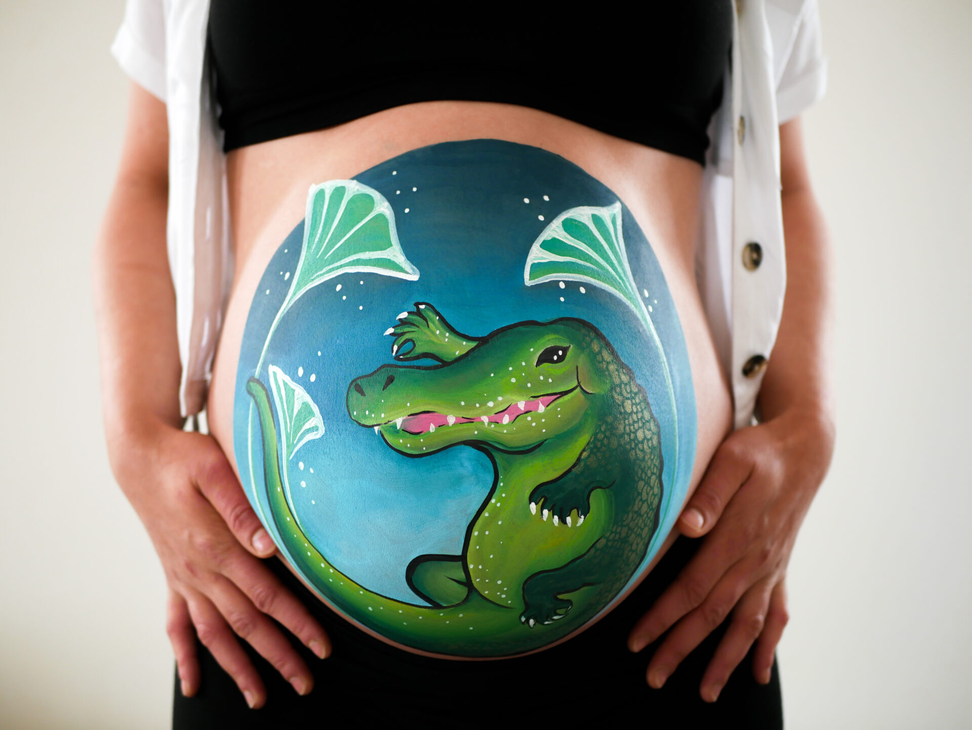 Bellypainting crocodile